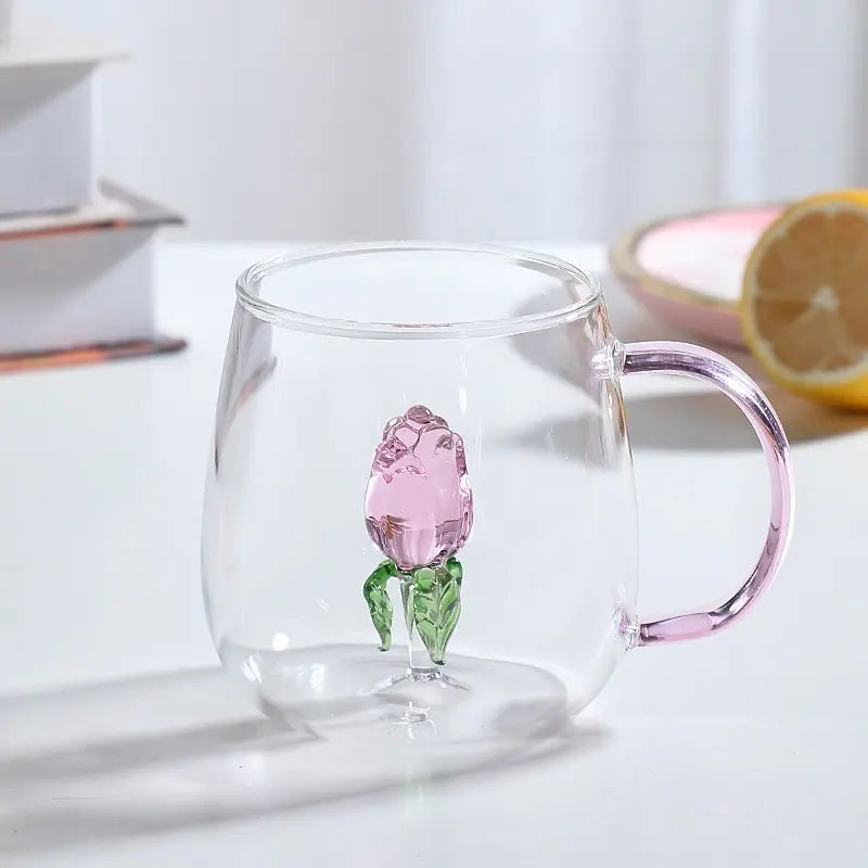 Enchanted Rose Glass Cup – 400ml