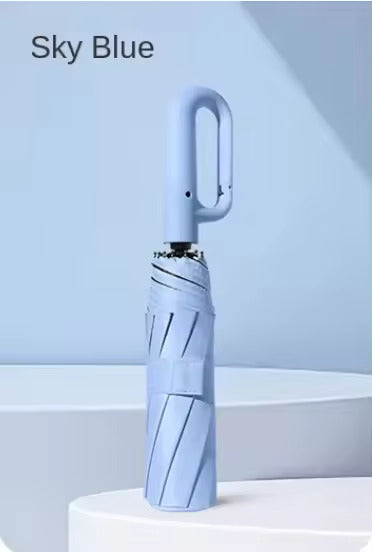 Solid Shade Automatic windproof umbrella with pouch | UV protection