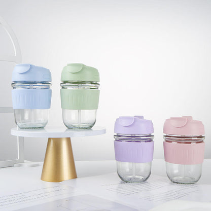 Pastel Dream Portable Glass Coffee Cup – 350 ml