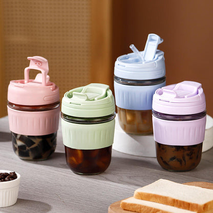 Pastel Dream Portable Glass Coffee Cup – 350 ml