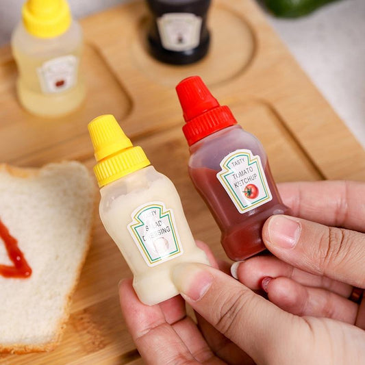 Tiny Tom Refillable Sauce Bottles for Bento, Picnic, or Lunchbox | Set of 2