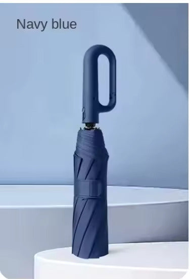 Solid Shade Automatic windproof umbrella with pouch | UV protection