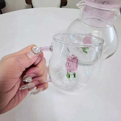 Enchanted Rose Glass Cup – 400ml