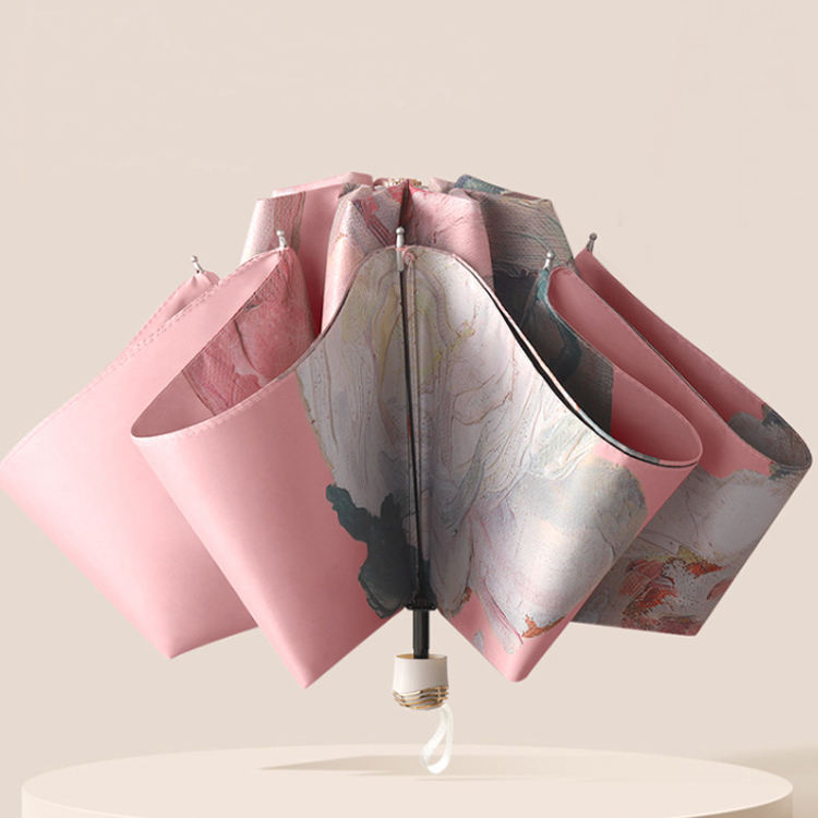 Whispering Flowers Manual 3 fold Umbrella | For rains and sunny day | UV Protection