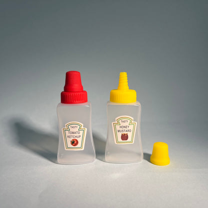Tiny Tom Refillable Sauce Bottles for Bento, Picnic, or Lunchbox | Set of 2