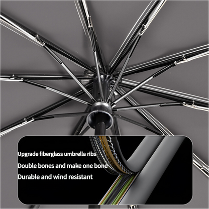 Solid Shade Automatic windproof umbrella with pouch | UV protection