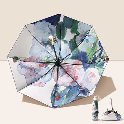 Whispering Flowers Manual 3 fold Umbrella | For rains and sunny day | UV Protection