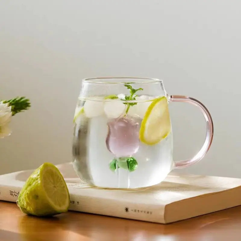 Enchanted Rose Glass Cup – 400ml