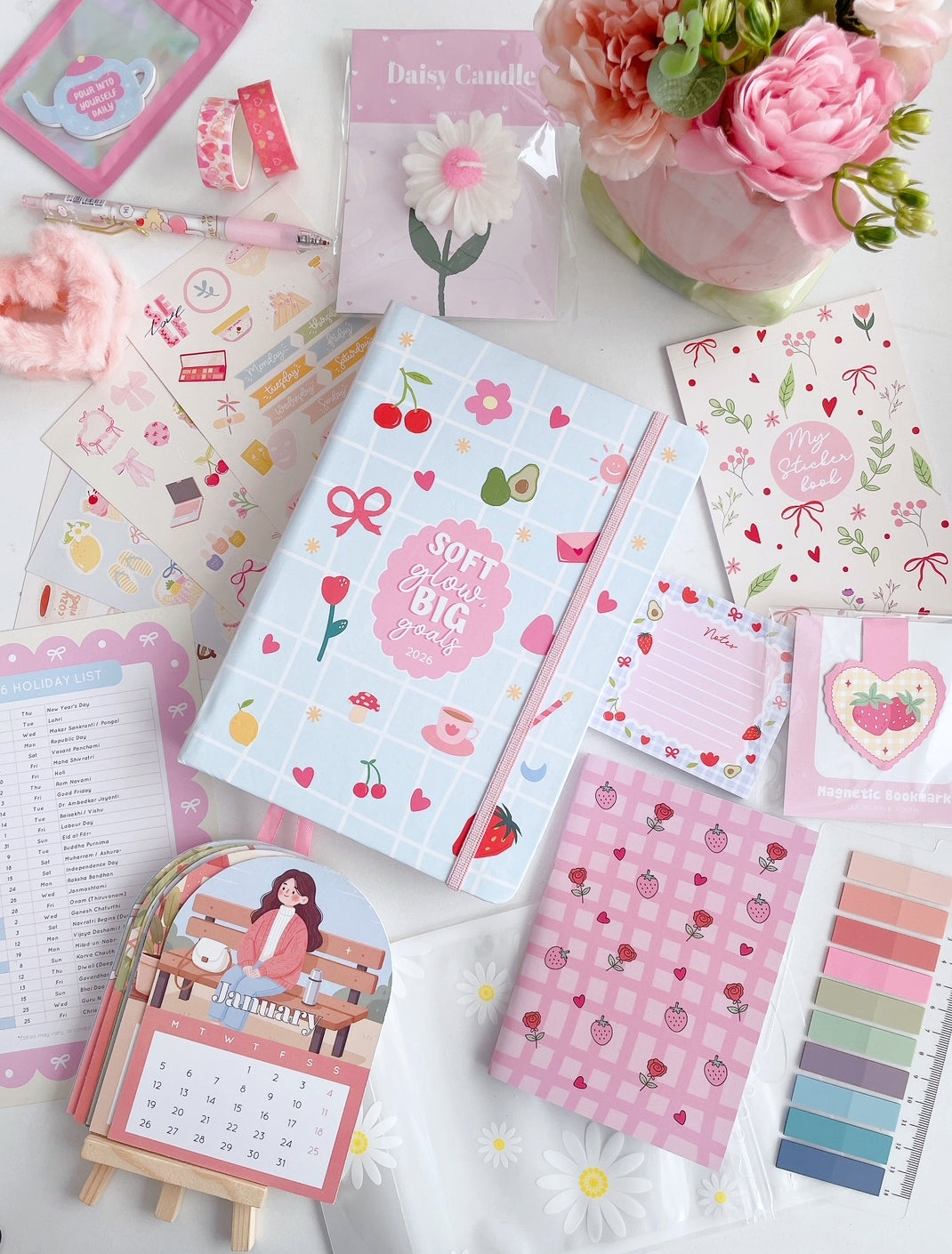 My Pretty Little Life 2026 Annual Planner Bundle | Soft Glow Big Goals