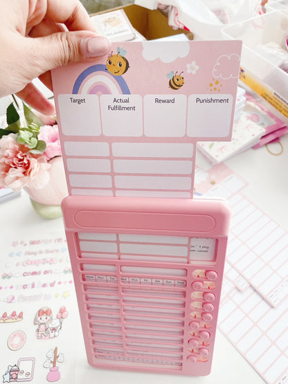 Reusable Sliding Daily Checklist Board with Blank Paper Inserts + Stickers