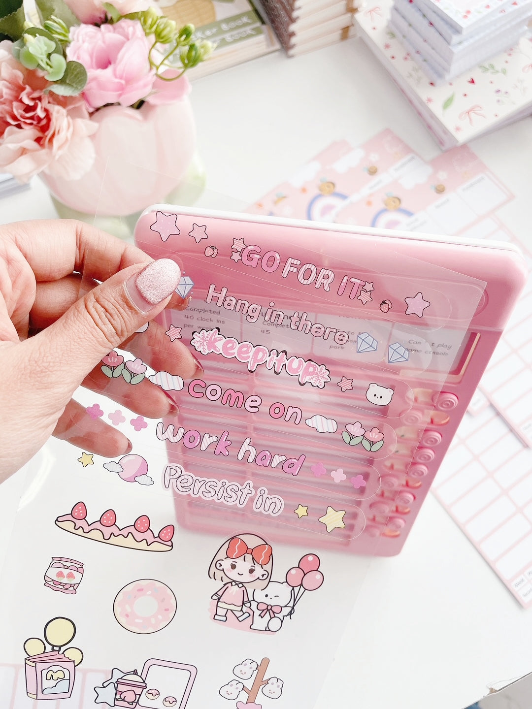 Reusable Sliding Daily Checklist Board with Blank Paper Inserts + Stickers