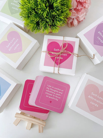 Self-Love Affirmation Cards with easel