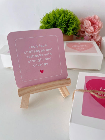 Self-Love Affirmation Cards with easel