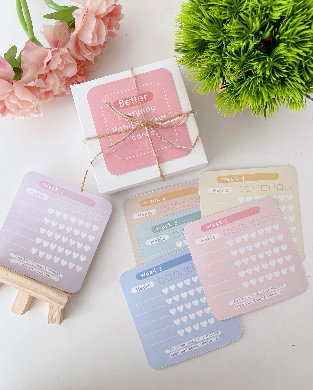 Better Everyday Habit Tracker Cards – 52-Week Deck with easel