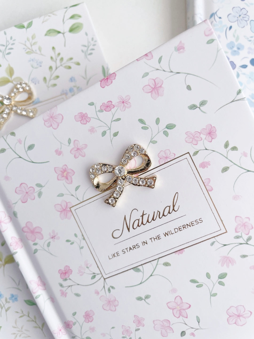 Blossom Whispers Bow charm Notebook with pen loop