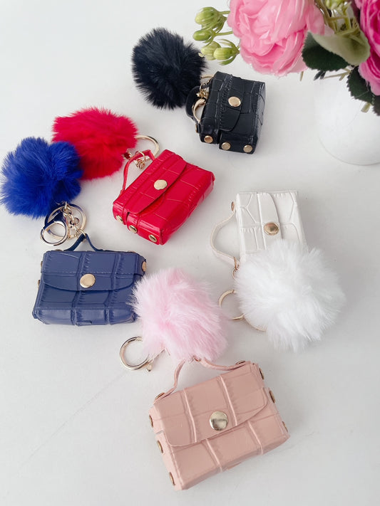 Luxe Lil Purse – Pompom Coin Pouch Keychain