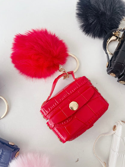 Luxe Lil Purse – Pompom Coin Pouch Keychain