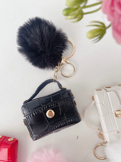 Luxe Lil Purse – Pompom Coin Pouch Keychain