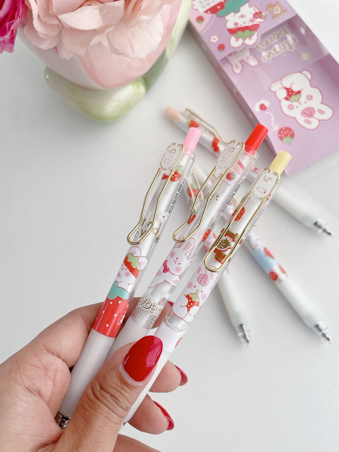 Hello Rabbit Blue Ink Gel Pen Bundle (6 Pcs)
