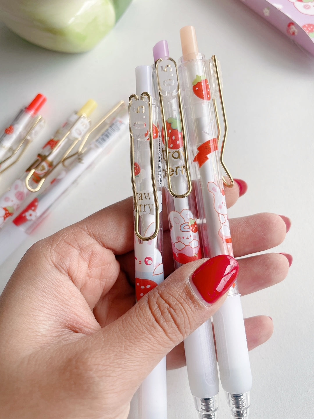 Hello Rabbit Blue Ink Gel Pen Bundle (6 Pcs)