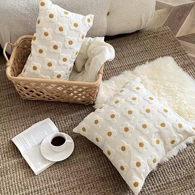 Cozy Daisy Throw Pillow Cover