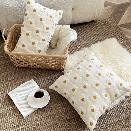 Cozy Daisy Throw Pillow Cover