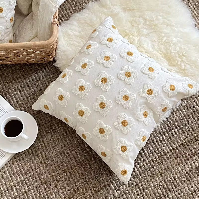 Cozy Daisy Throw Pillow Cover
