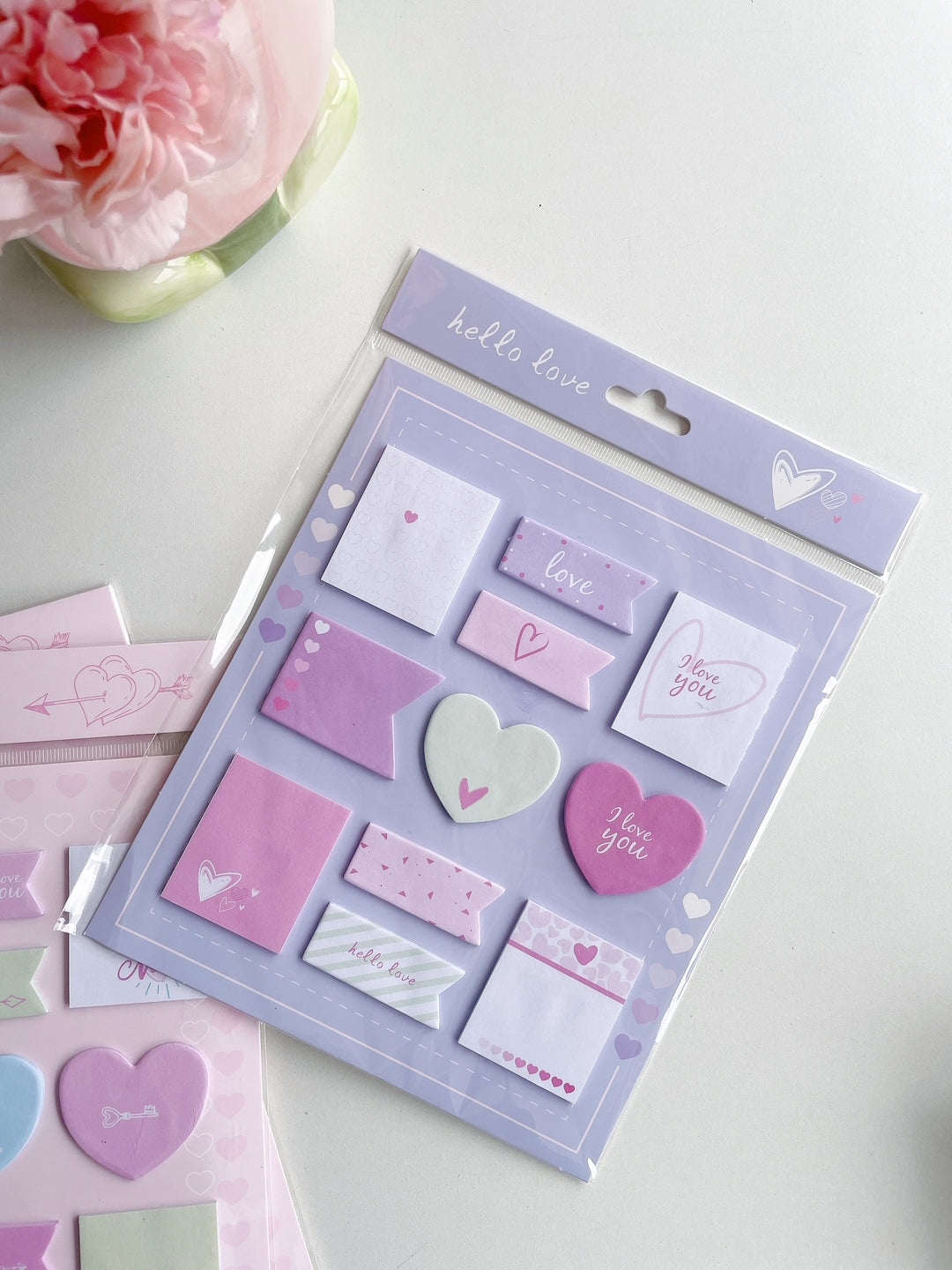 Hello Love Pastel Sticky Notes Set