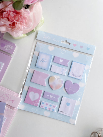 Hello Love Pastel Sticky Notes Set