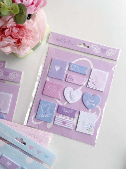 Hello Love Pastel Sticky Notes Set