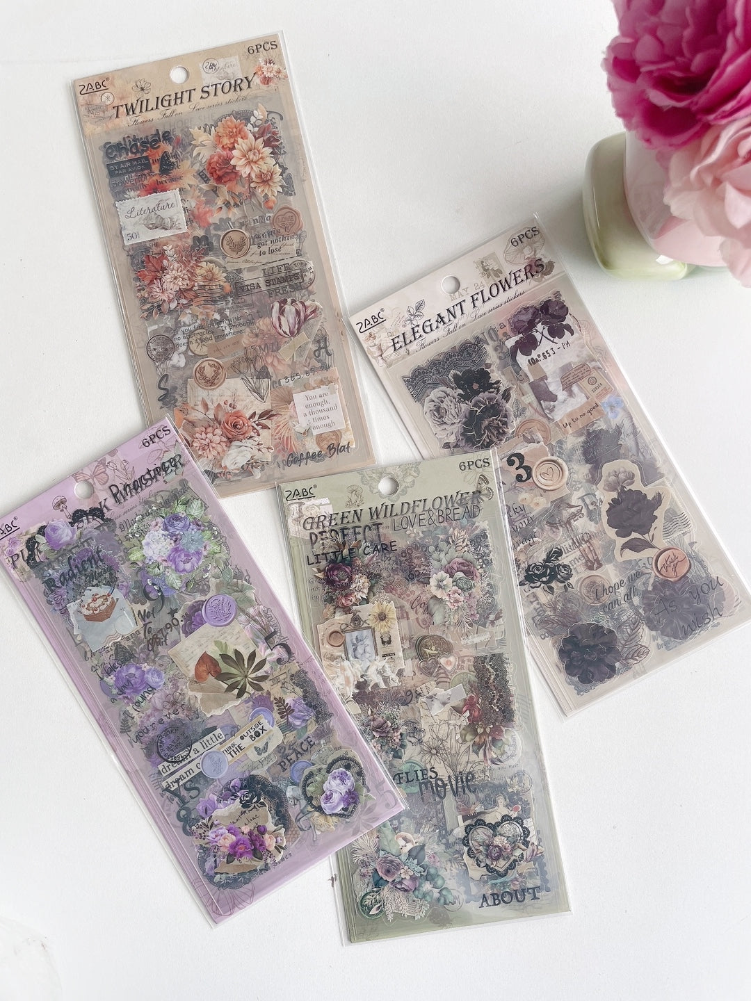 Twilight & Blooms Aesthetic Sticker Set for Journaling