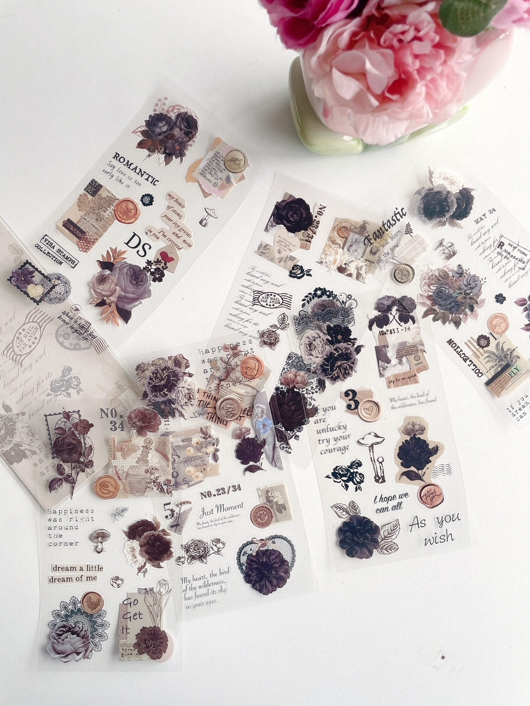 Twilight & Blooms Aesthetic Sticker Set for Journaling
