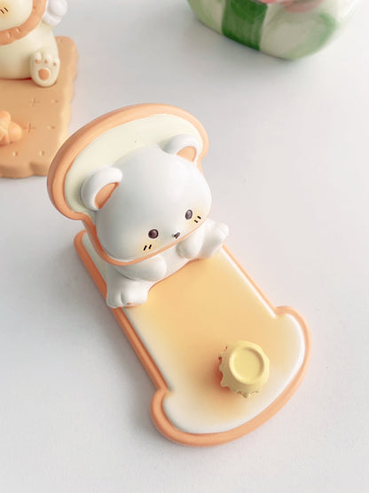 Cozy Snack Time Bear Phone Stand