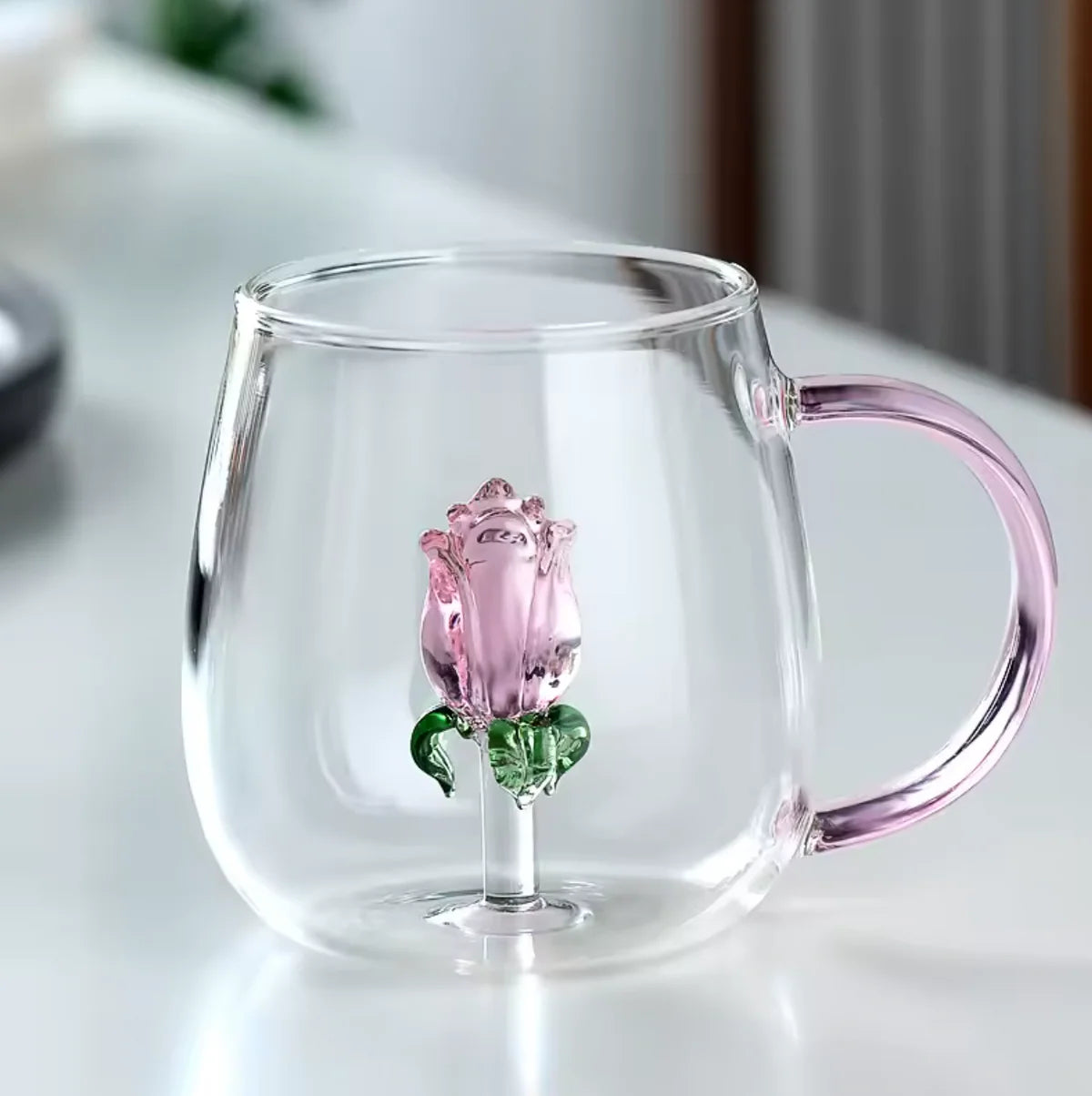 Enchanted Rose Glass Cup – 400ml