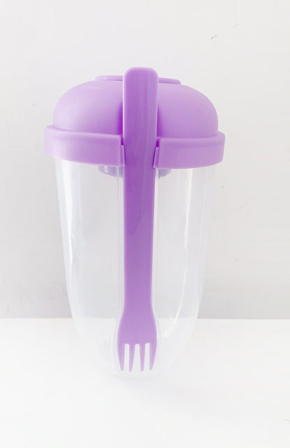 Grab & Go Fresh Salad Cup with Fork & Salad Dressing Holder