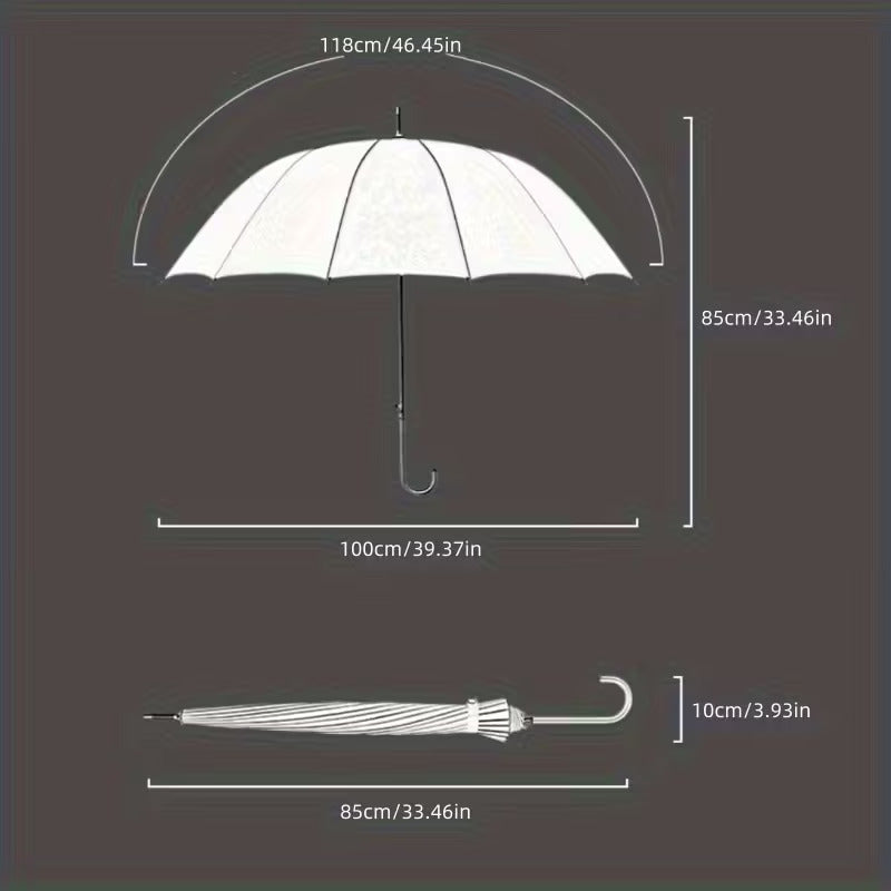 Fresh Gradient Semi Automatic Long Umbrella | UV & Rain Protection