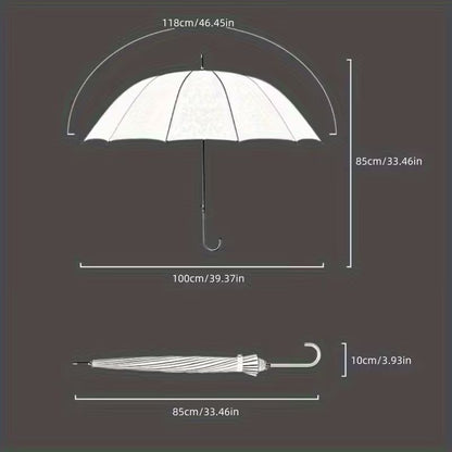 Fresh Gradient Semi Automatic Long Umbrella | UV & Rain Protection