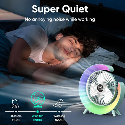 Aura Cool ambient lamp cum fan for table/bedside/kitchen - Supple Room