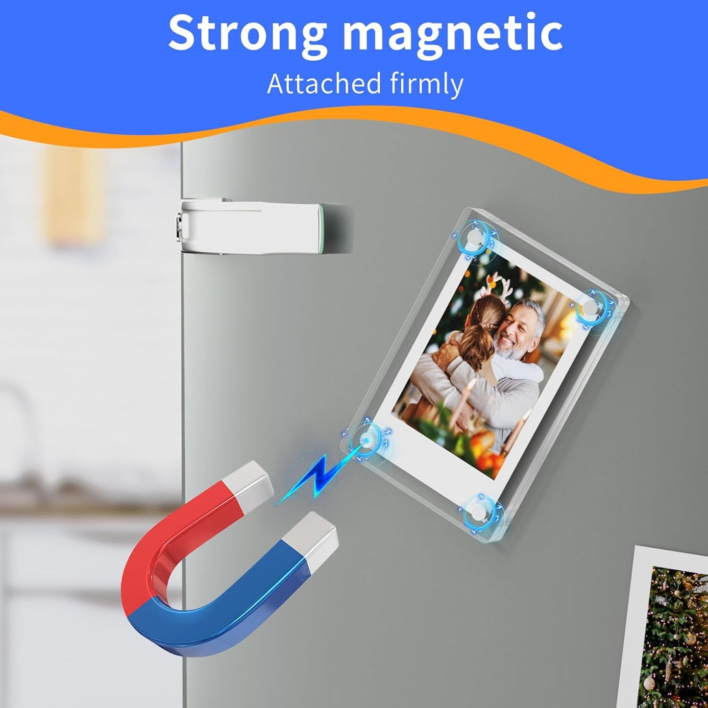 Beautiful memories Frameless Magnetic reuseable acrylic photo frame for refrigerator or metallic surfaces - Supple Room