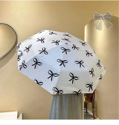 Bowtastic Pattern Windproof Automatic Folding 3 fold umbrella | For Sun and rains | UV protection - Supple Room