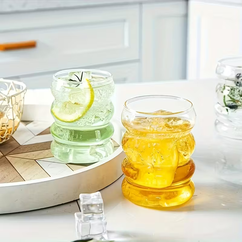 Soft Bubble Minimal Glass Tumbler | 450 ML