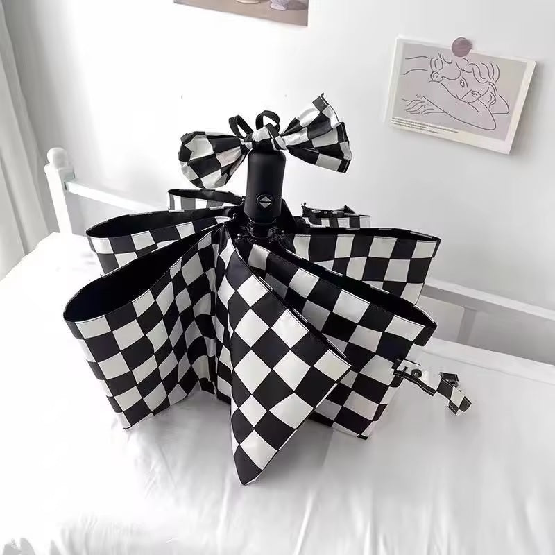 Checkerboard Shield Umbrella | Rain & UV Protection - Supple Room