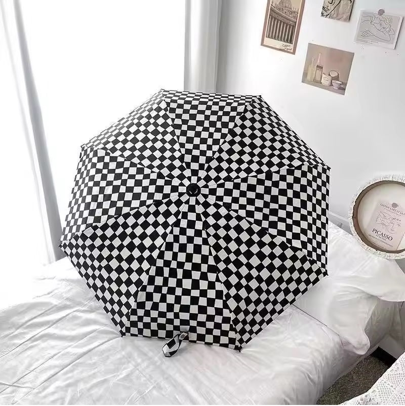 Checkerboard Shield Umbrella | Rain & UV Protection - Supple Room