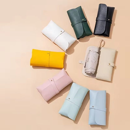 Chic Shield Compact Manual pocket Umbrella with Leather Pouch | Available in 5 Colours - Supple Room