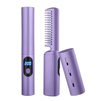 Cordless Portable Hair Straightener with Comb