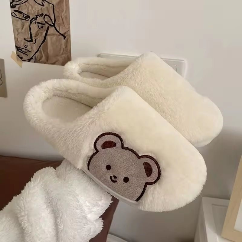 Cute Bear Plushie Slippers | Available in 2 Colours - Supple Room