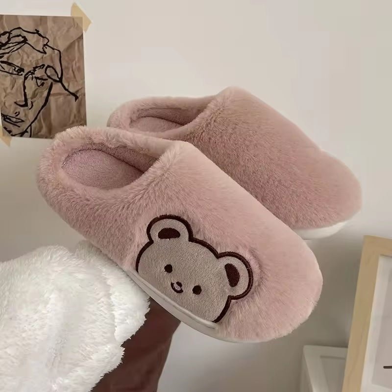 Cute Bear Plushie Slippers | Available in 2 Colours - Supple Room