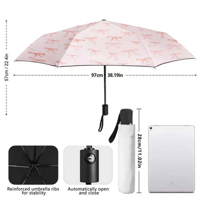 Blush Bows Umbrella | Automatic | UV & Rain Protection
