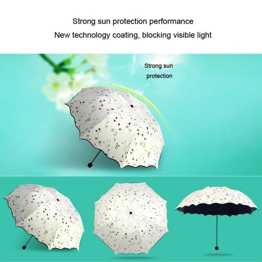 Floral Finesse tri folding manual Umbrella | For Sun and rains | UV protection - Supple Room