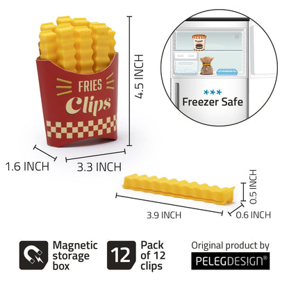 French Fries Sealing Clips Clamp with fridge magnet (12 pcs) - Supple Room